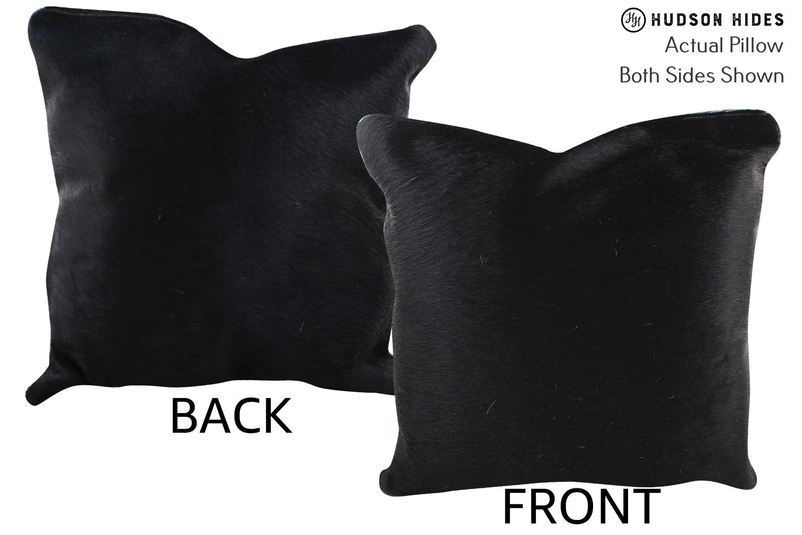 Solid Black Cowhide Pillow #76777