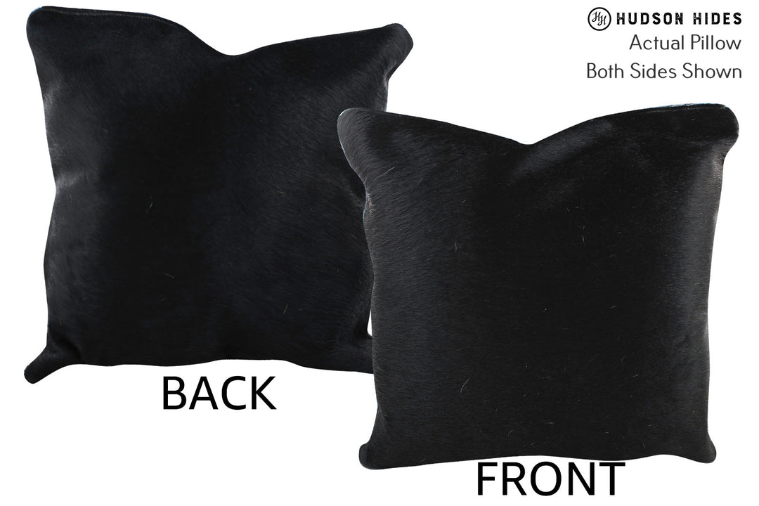 Solid Black Pillow 20"x20"#76777 by Hudson Hides