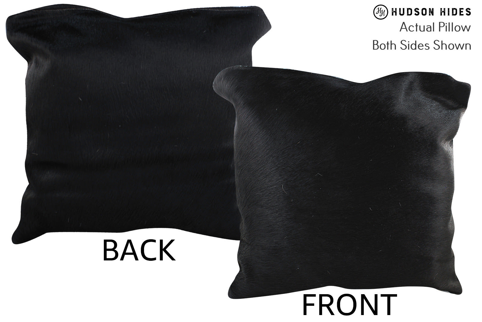 Solid Black Cowhide Pillow #76781