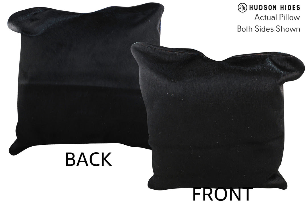 Solid Black Pillow 20"x20"#76788 by Hudson Hides