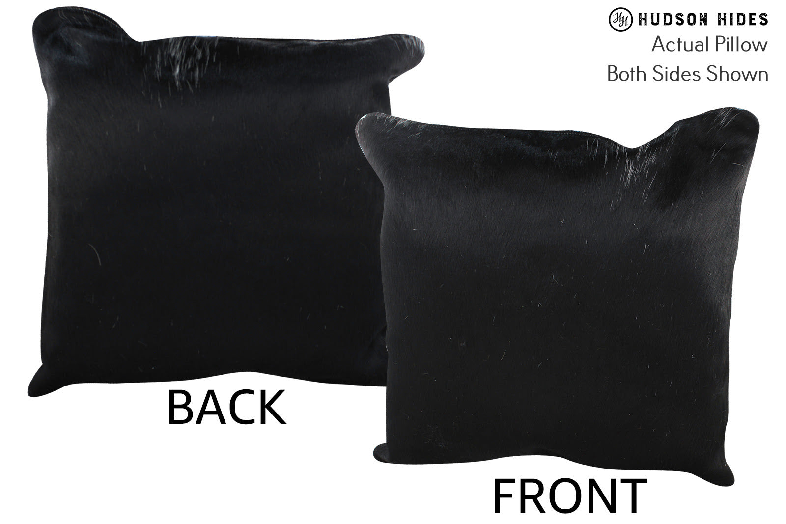 Solid Black Cowhide Pillow #76791