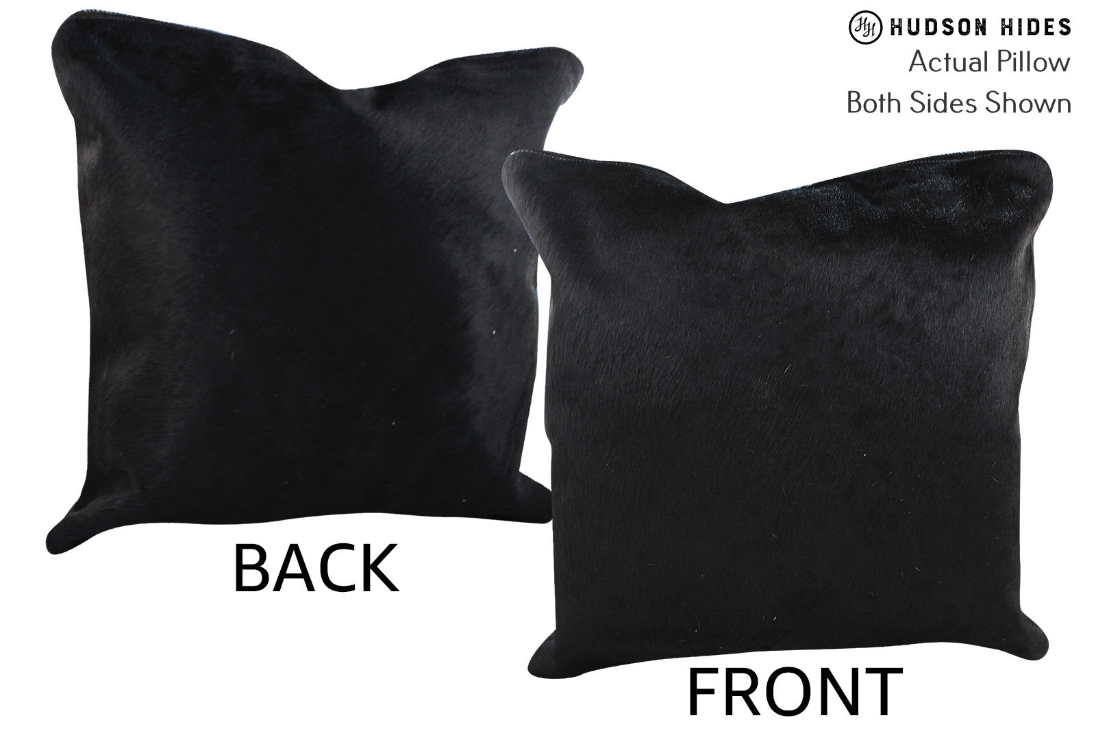 Solid Black Cowhide Pillow #76800