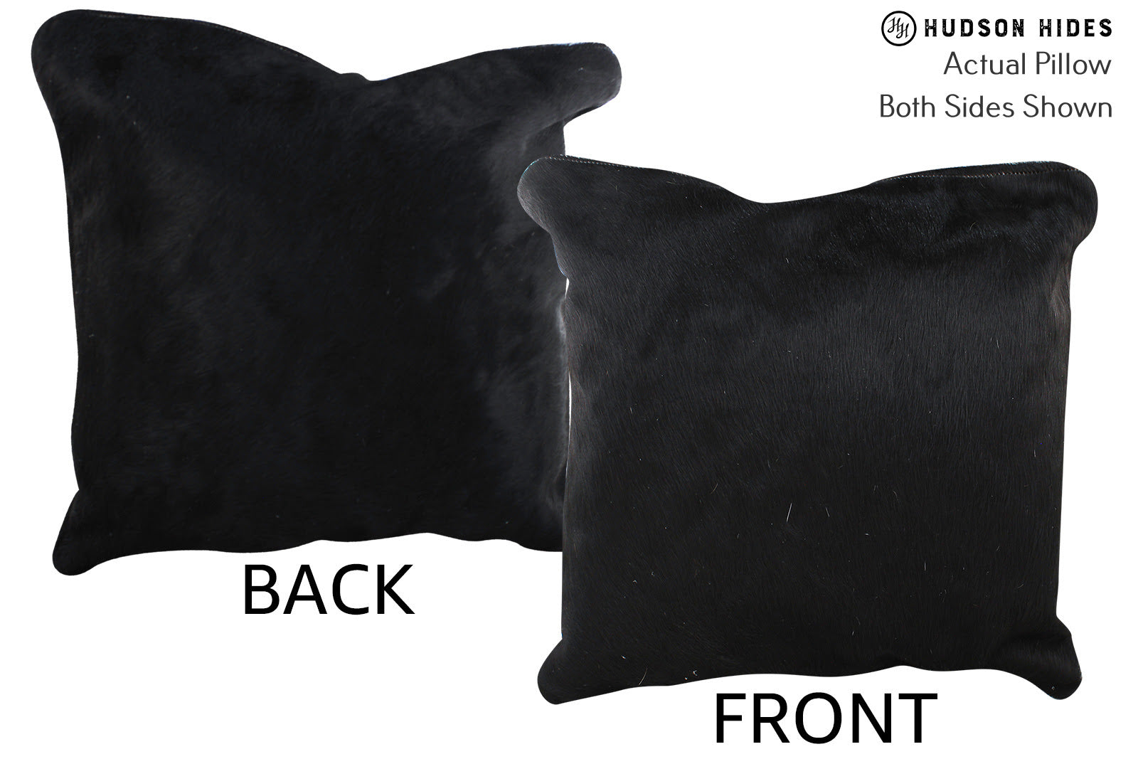 Solid Black Cowhide Pillow #76804