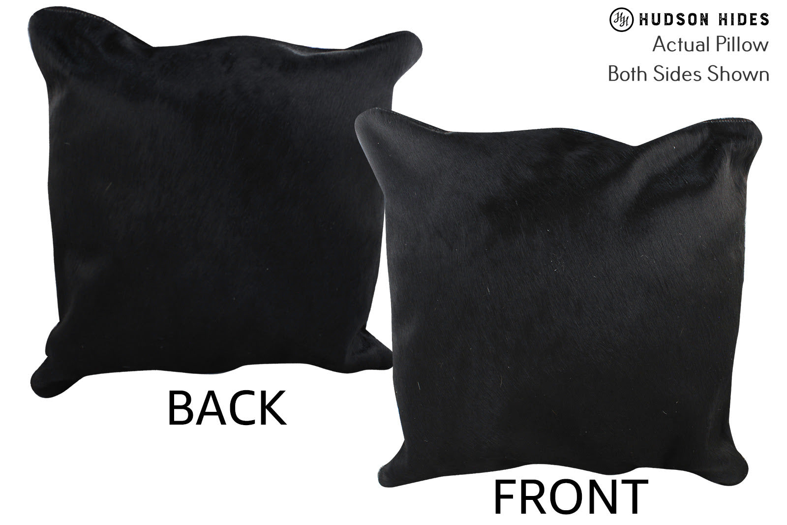 Solid Black Cowhide Pillow #76833