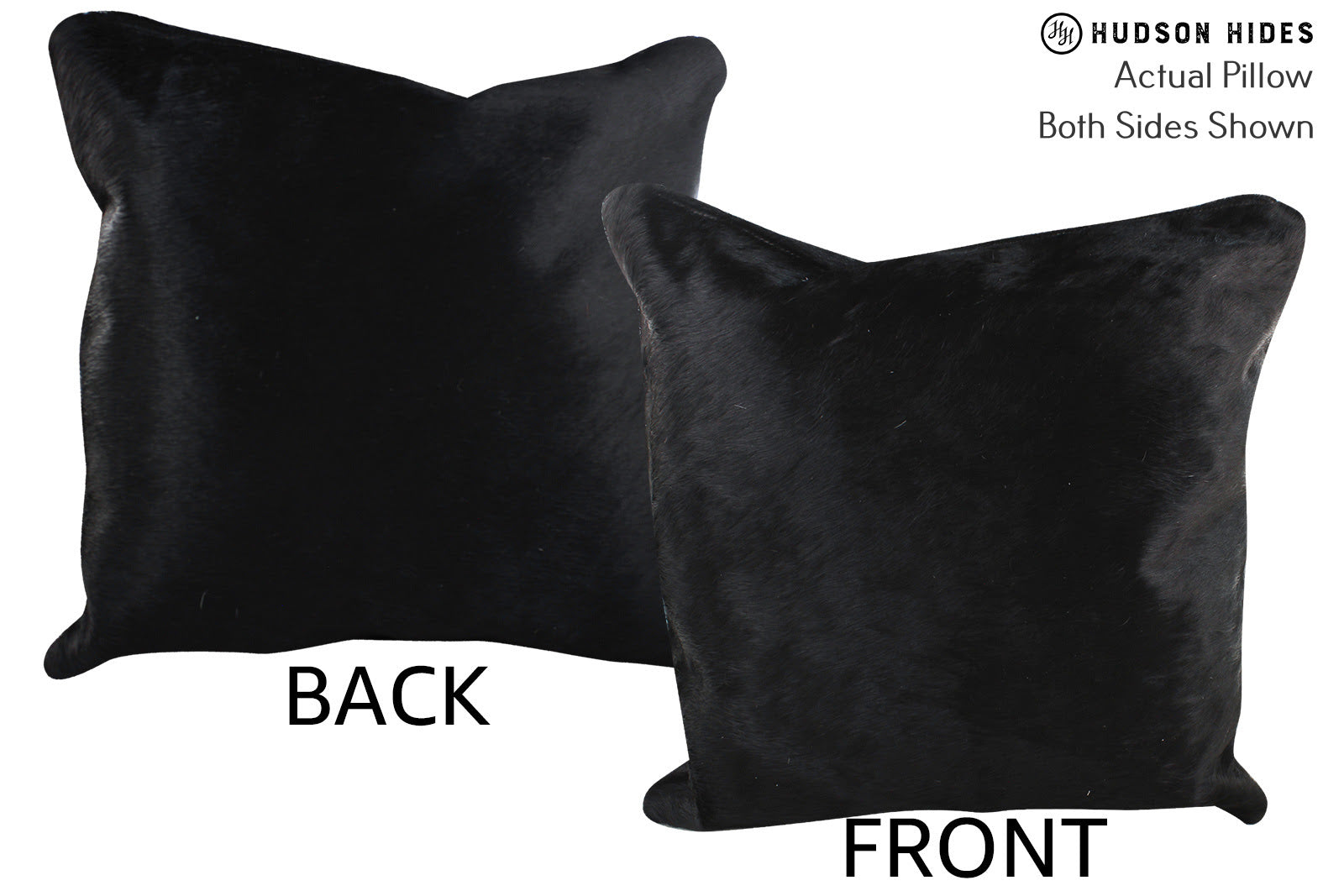 Solid Black Cowhide Pillow #76840