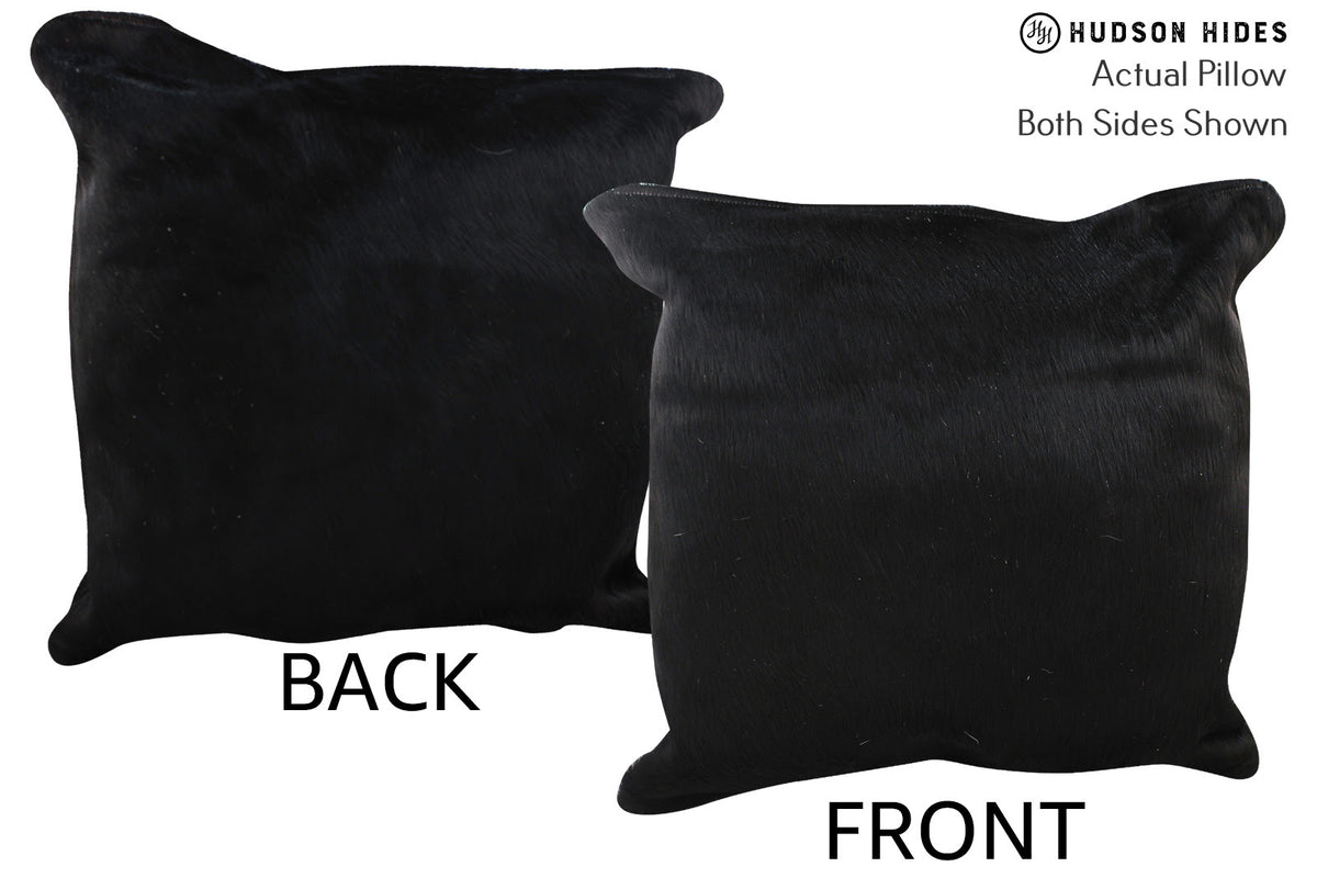 Solid Black Cowhide Pillow #76844