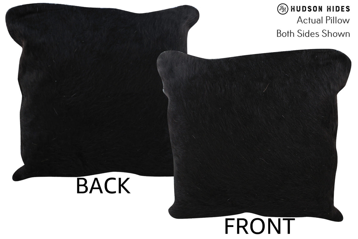 Solid Black Cowhide Pillow #76857