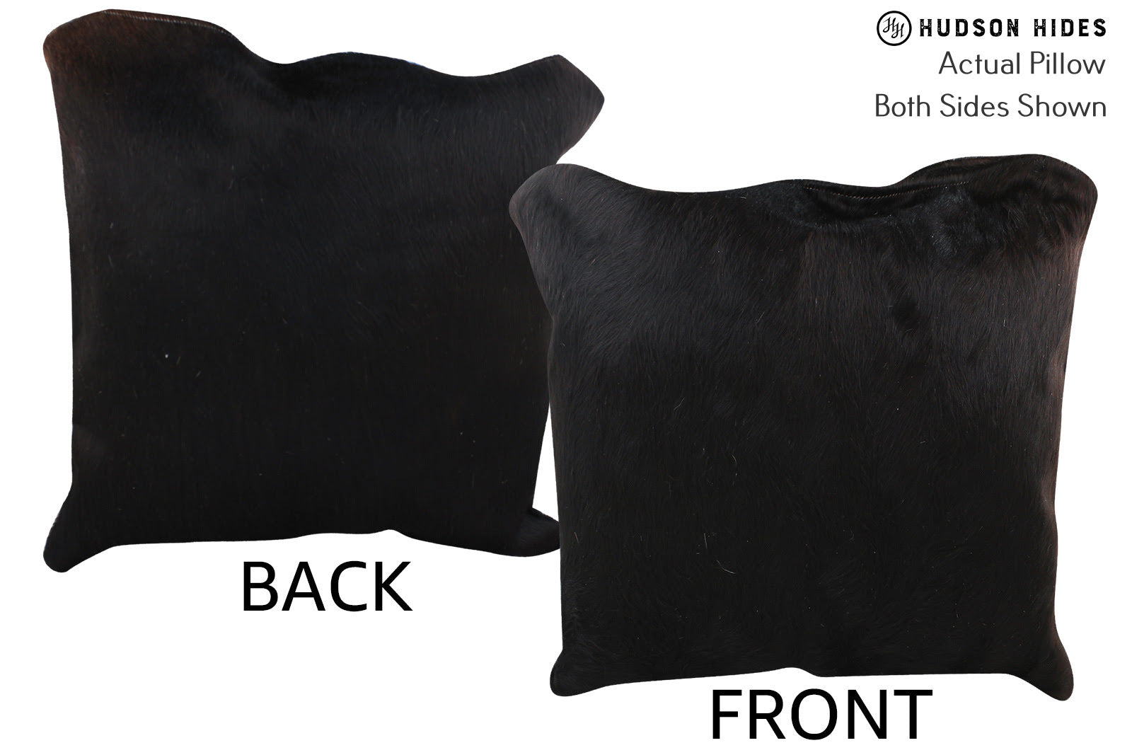 Solid Black Cowhide Pillow #76860