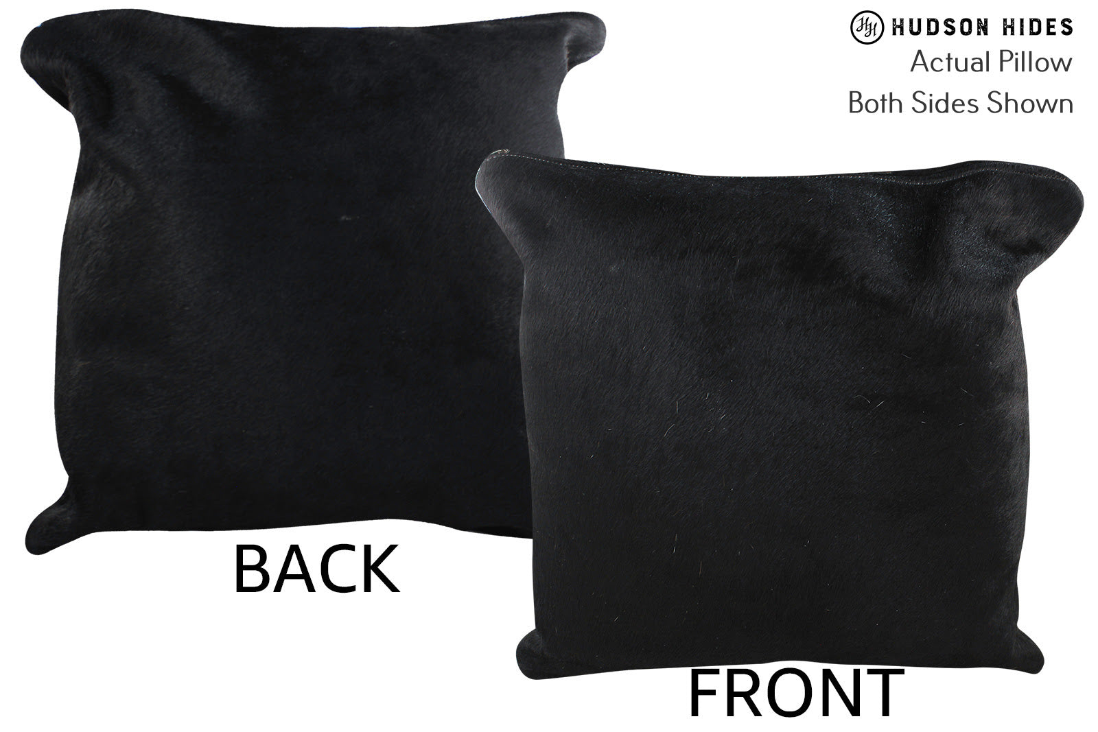 Solid Black Cowhide Pillow #76868