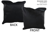 Solid Black 20"x20" Brazilian Cowhide Pillow #76871 by Hudson Hides