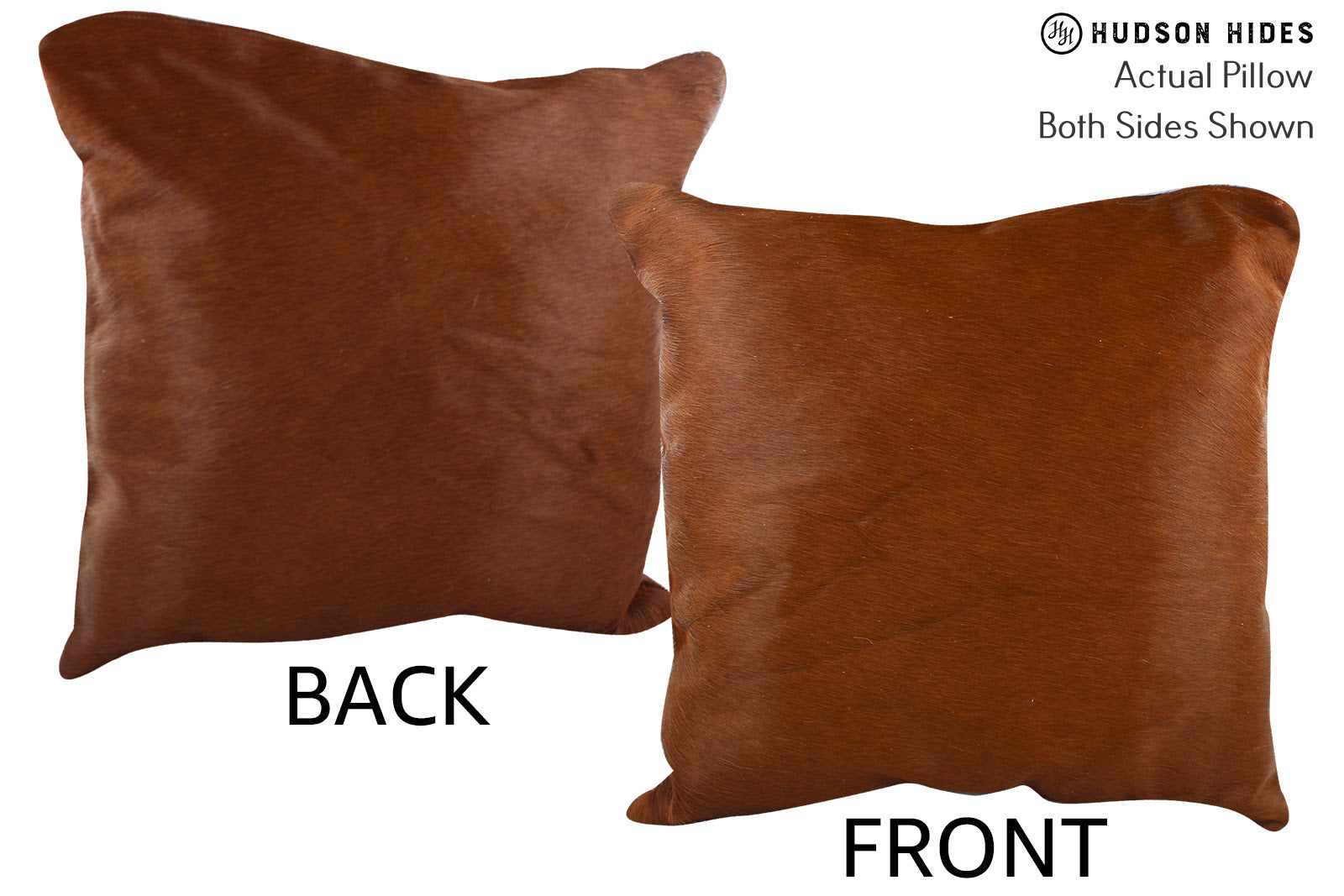 Solid Brown Cowhide Pillow #76912