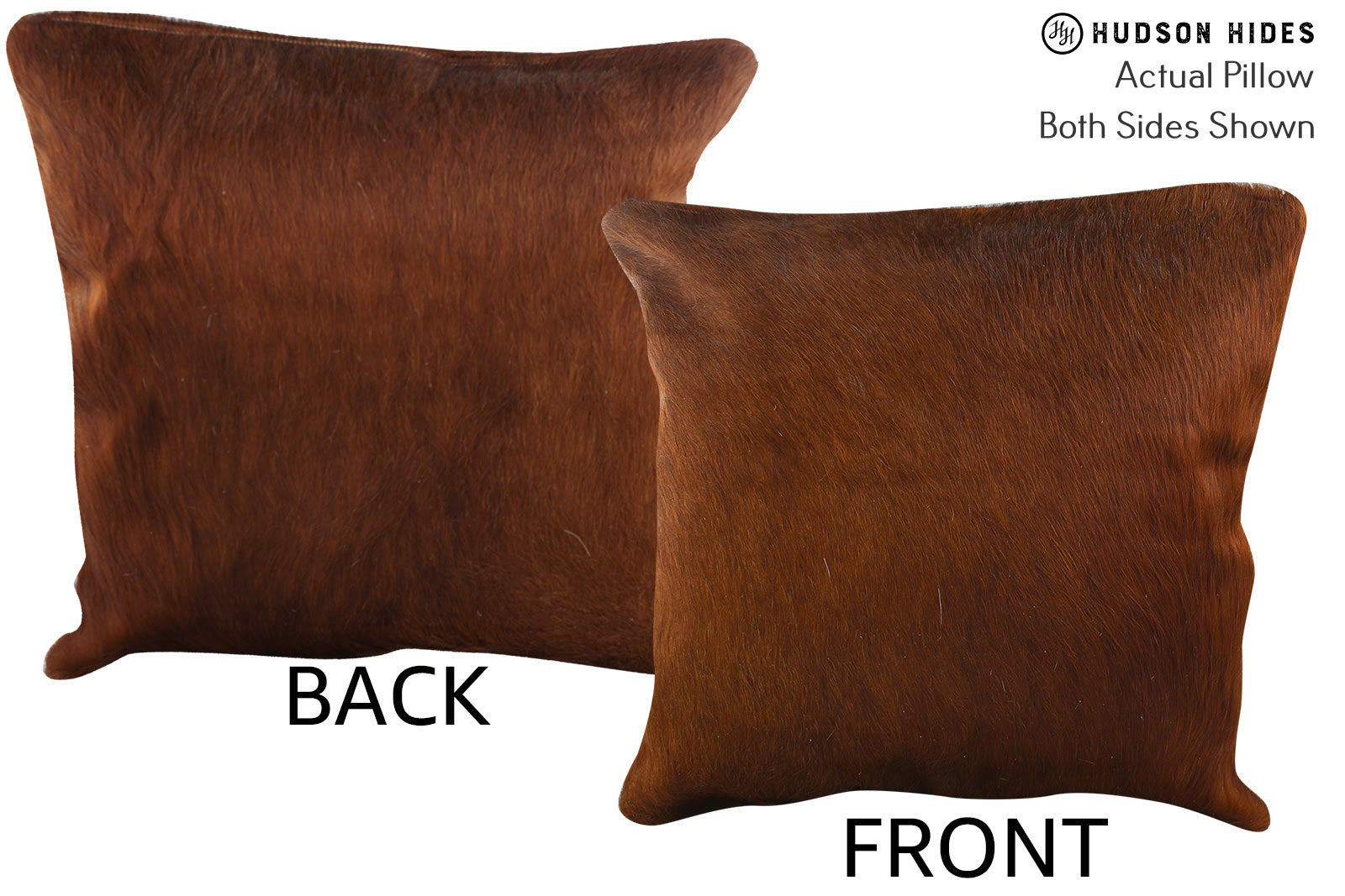 Solid Brown Cowhide Pillow #76914