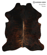 Dark Brindle X-Large European Cowhide Rug 7'6"H x 6'6"W #77125 by Hudson Hides