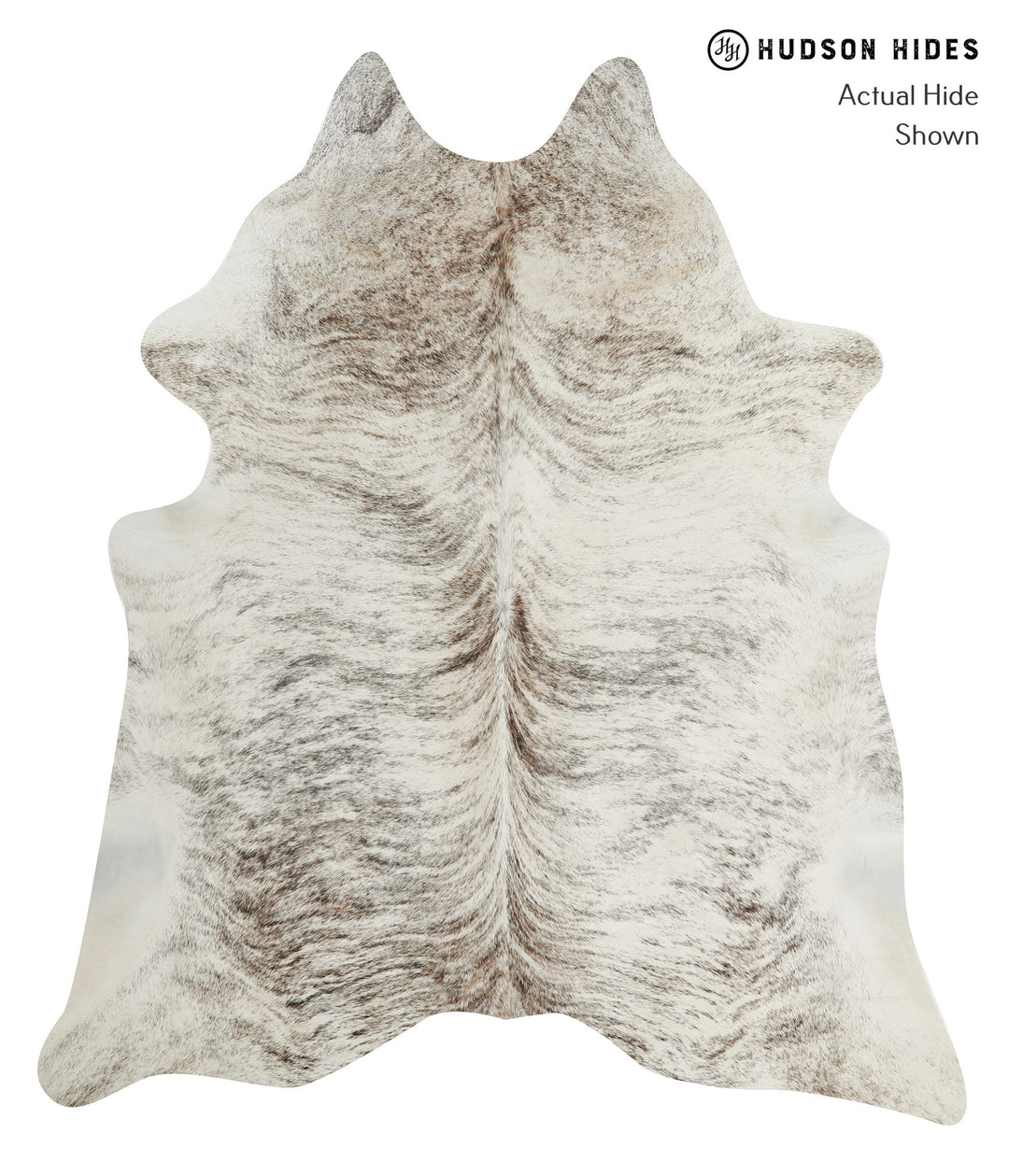 Grey Brindle X-Large Brazilian Cowhide Rug 7'4"H x 6'5"W #79558 by Hud
