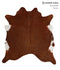 Brown and White Regular X-Large Brazilian Cowhide Rug 7'0