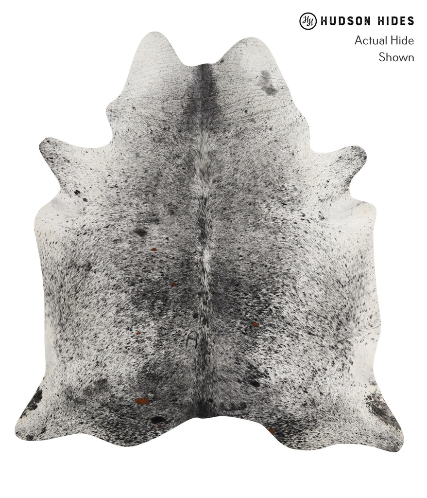 Salt and Pepper Black X-Large Brazilian Cowhide Rug 6'11"H x 6'5"W #81333 by Hudson Hides