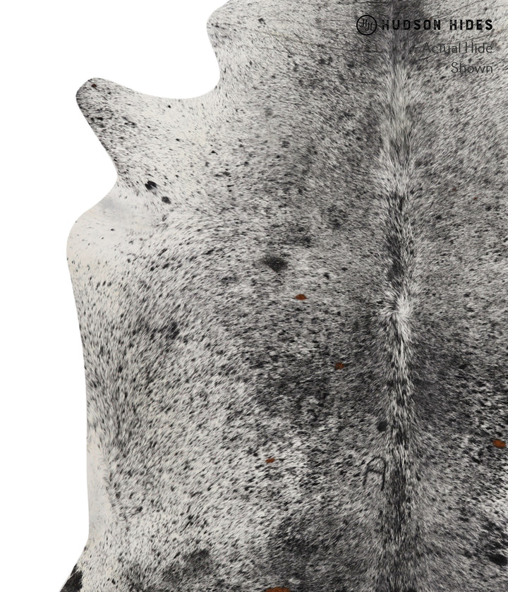 Salt and Pepper Black X-Large Brazilian Cowhide Rug 6'11"H x 6'5"W #81333 by Hudson Hides