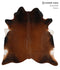 Brown with Red XX-Large Brazilian Cowhide Rug 7'3