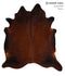 Brown with Red XX-Large Brazilian Cowhide Rug 7'11