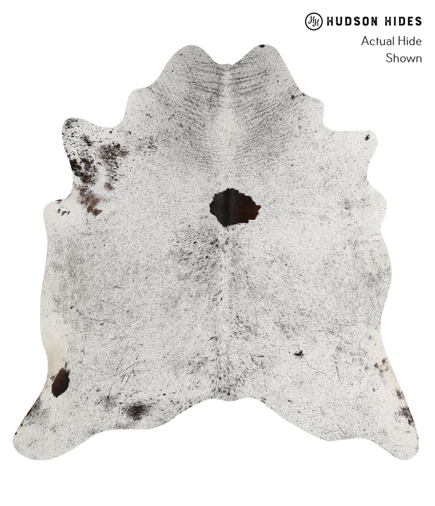 Salt and Pepper Black X-Large Brazilian Cowhide Rug 6'5"H x 6'3"W #81430 by Hudson Hides