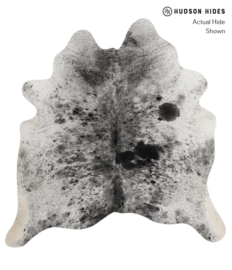 Salt and Pepper Black X-Large Brazilian Cowhide Rug 6'5"H x 6'4"W #81510 by Hudson Hides