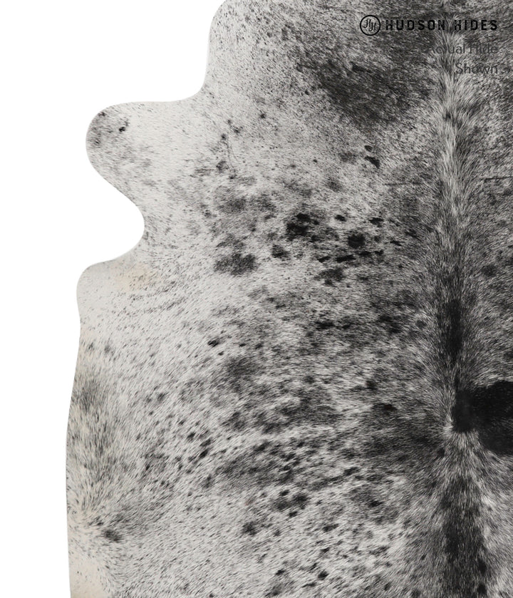 Salt and Pepper Black X-Large Brazilian Cowhide Rug 6'5"H x 6'4"W #81510 by Hudson Hides