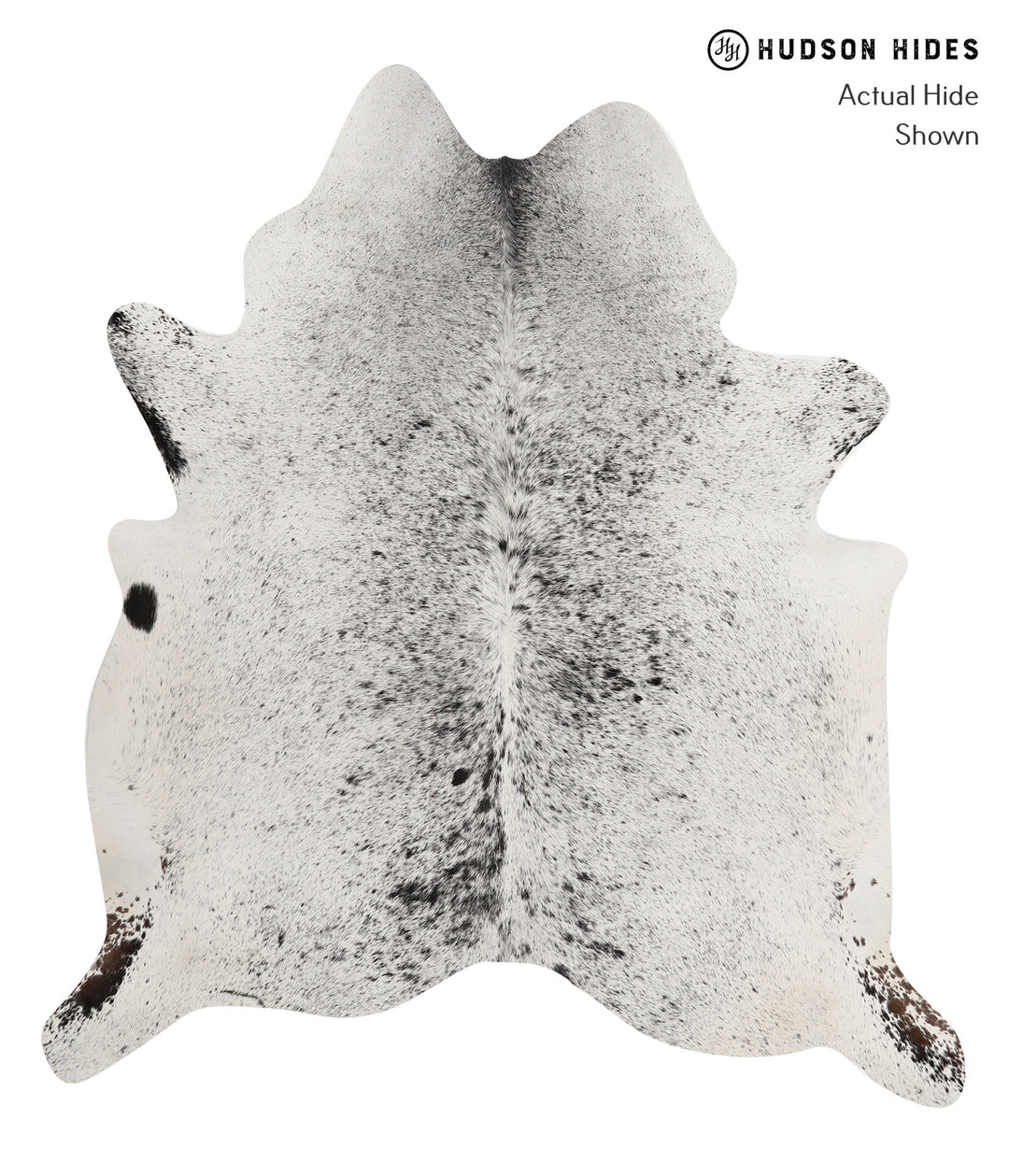 Salt and Pepper Black X-Large Brazilian Cowhide Rug 7'0"H x 6'2"W #815