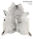 Salt and Pepper Black X-Large Brazilian Cowhide Rug 7'0"H x 6'2"W #81511 by Hudson Hides