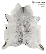 Salt and Pepper Black X-Large Brazilian Cowhide Rug 7'0"H x 6'2"W #81511 by Hudson Hides