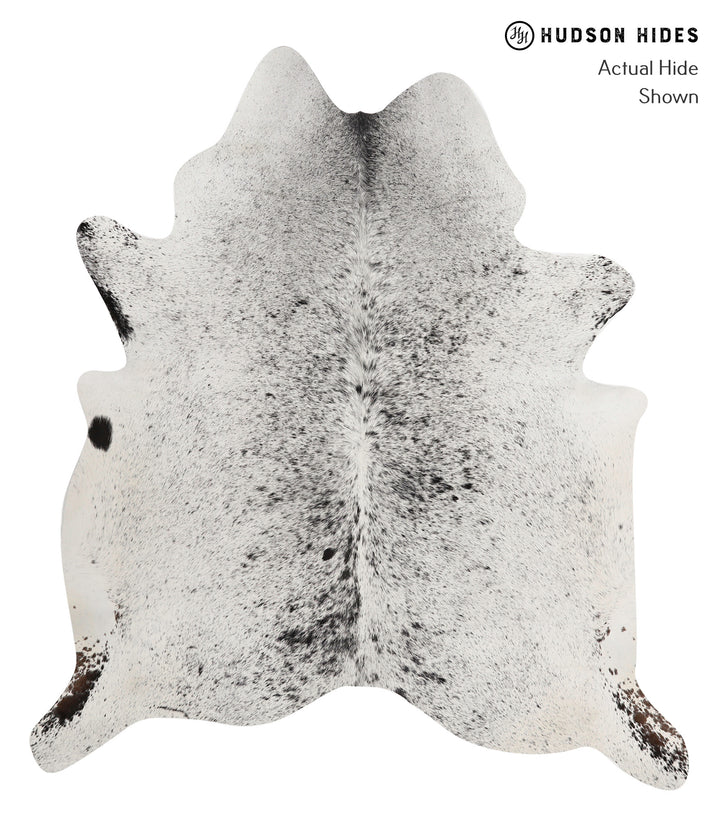 Salt and Pepper Black X-Large Brazilian Cowhide Rug 7'0"H x 6'2"W #81511 by Hudson Hides