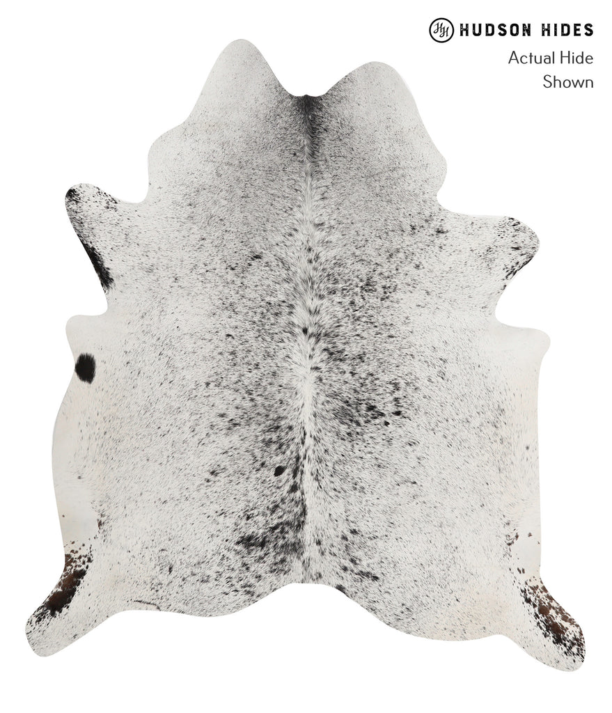 Salt and Pepper Black X-Large Brazilian Cowhide Rug 7'0"H x 6'2"W #81511 by Hudson Hides