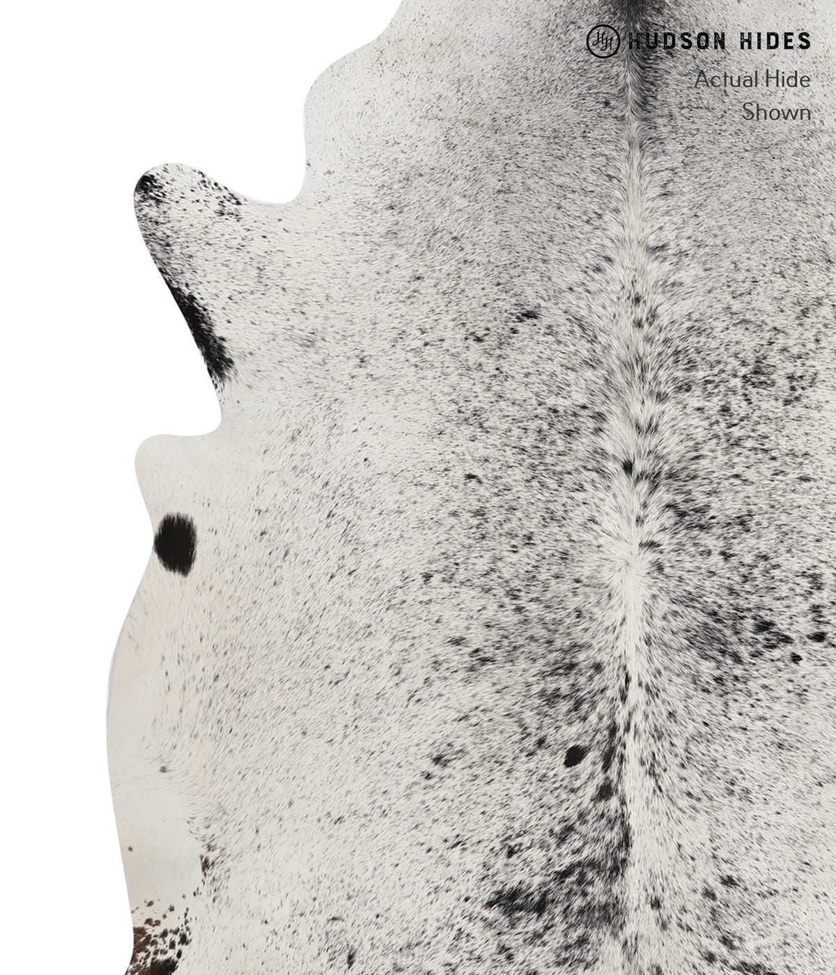 Salt and Pepper Black X-Large Brazilian Cowhide Rug 7'0"H x 6'2"W #81511 by Hudson Hides