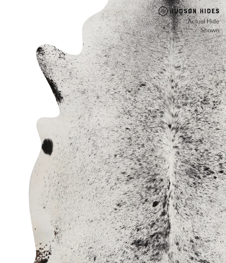 Salt and Pepper Black X-Large Brazilian Cowhide Rug 7'0"H x 6'2"W #81511 by Hudson Hides