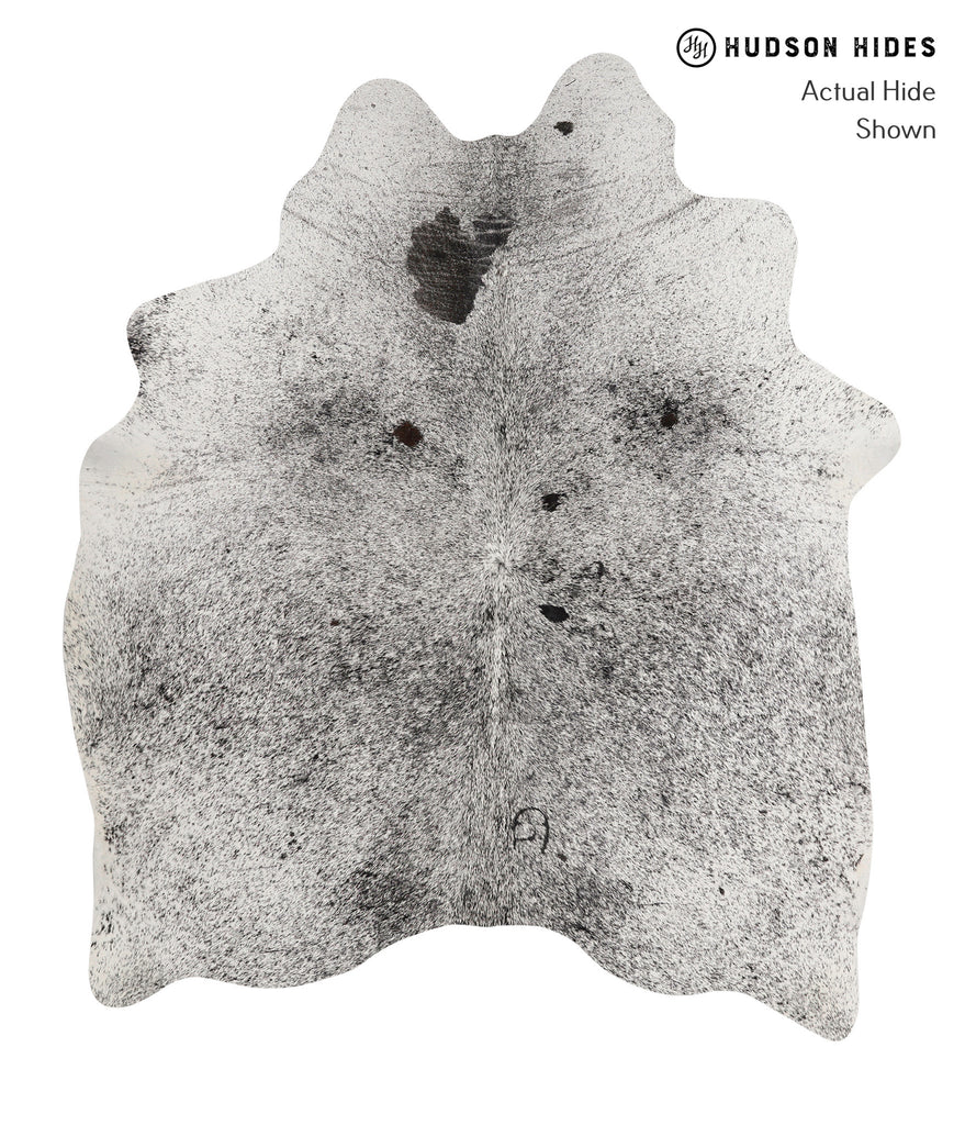 Salt and Pepper Black Large Brazilian Cowhide Rug 6'4"H x 5'5"W #81575 by Hudson Hides
