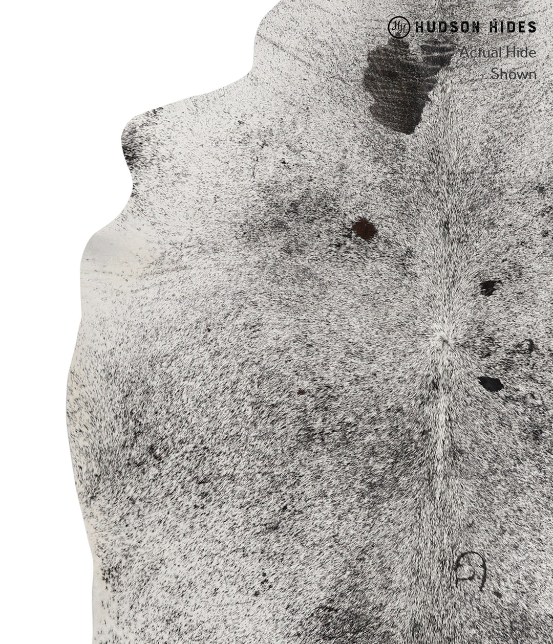 Salt and Pepper Black Large Brazilian Cowhide Rug 6'4"H x 5'5"W #81575