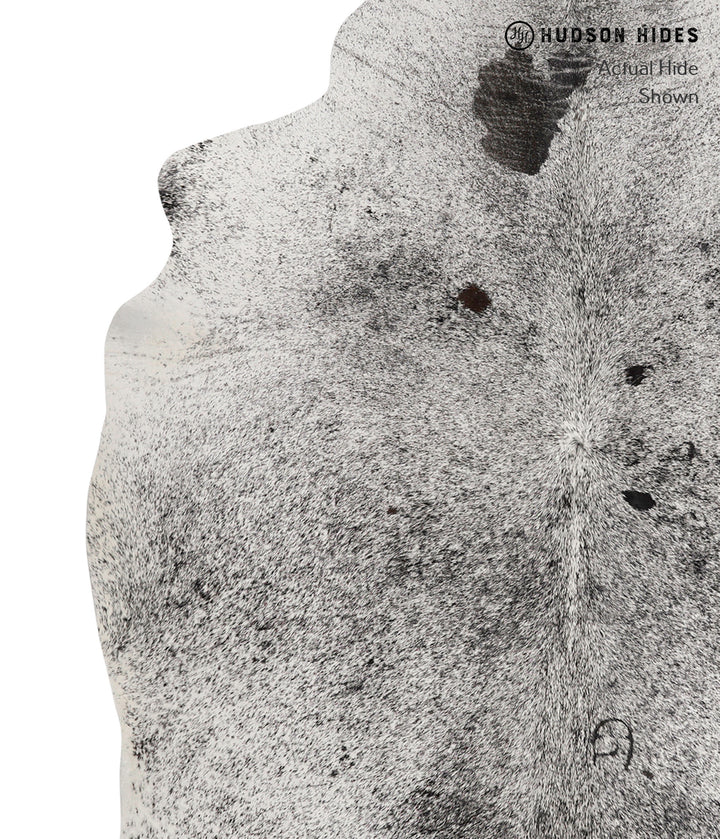Salt and Pepper Black Large Brazilian Cowhide Rug 6'4"H x 5'5"W #81575 by Hudson Hides