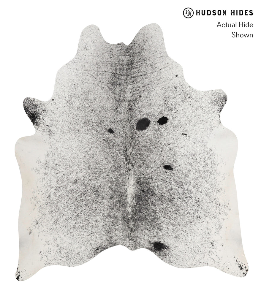 Salt and Pepper Black Large Brazilian Cowhide Rug 6'2"H x 5'7"W #81577 by Hudson Hides