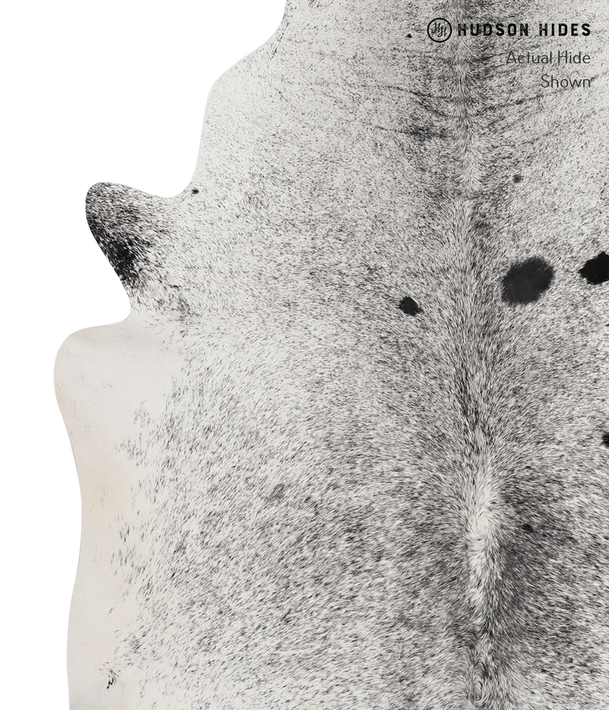 Salt and Pepper Black Large Brazilian Cowhide Rug 6'2"H x 5'7"W #81577 by Hudson Hides