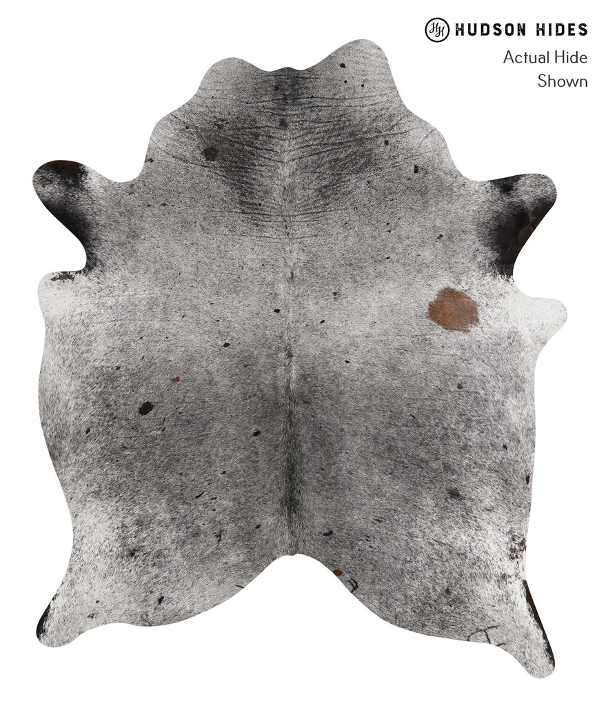 Salt and Pepper Black X-Large Brazilian Cowhide Rug 7'0"H x 5'11"W #81580 by Hudson Hides