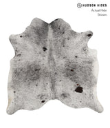 Salt and Pepper Black Large Brazilian Cowhide Rug 5'10"H x 5'10"W #81582 by Hudson Hides
