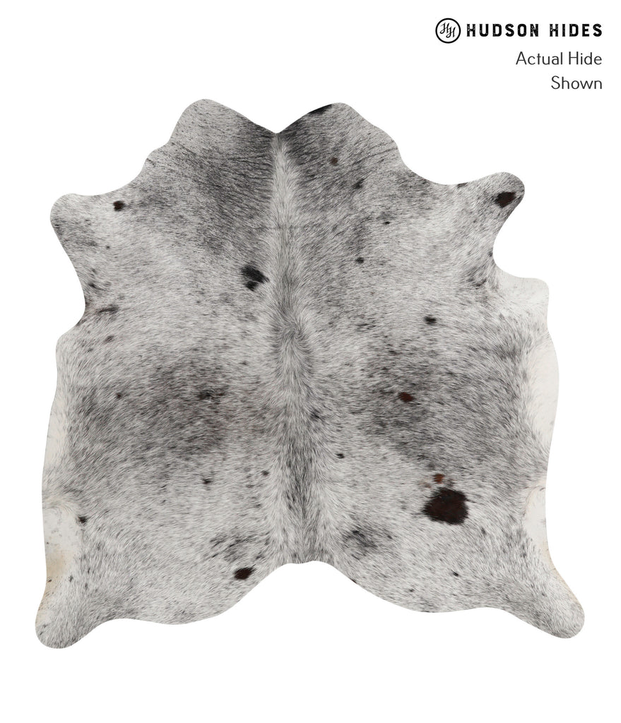 Salt and Pepper Black Large Brazilian Cowhide Rug 5'10"H x 5'10"W #81582 by Hudson Hides