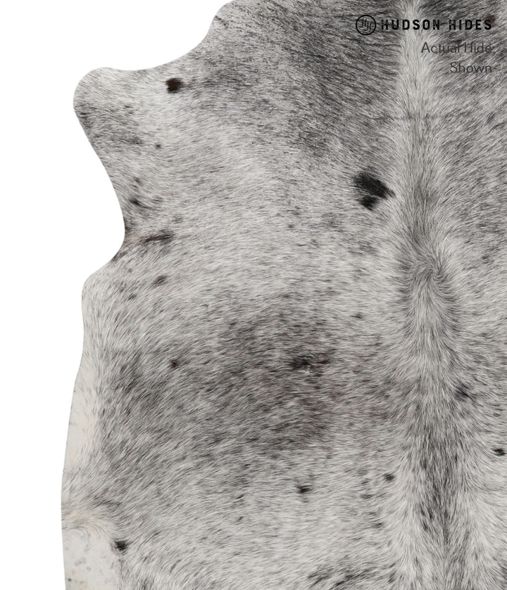 Salt and Pepper Black Large Brazilian Cowhide Rug 5'10"H x 5'10"W #81582 by Hudson Hides