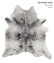 Salt and Pepper Black X-Large Brazilian Cowhide Rug 7'0"H x 6'5"W #81583 by Hudson Hides