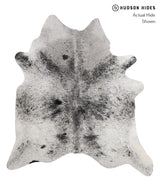 Salt and Pepper Black X-Large Brazilian Cowhide Rug 7'0"H x 6'5"W #81583 by Hudson Hides