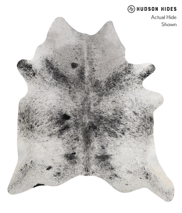 Salt and Pepper Black X-Large Brazilian Cowhide Rug 7'0"H x 6'5"W #81583 by Hudson Hides