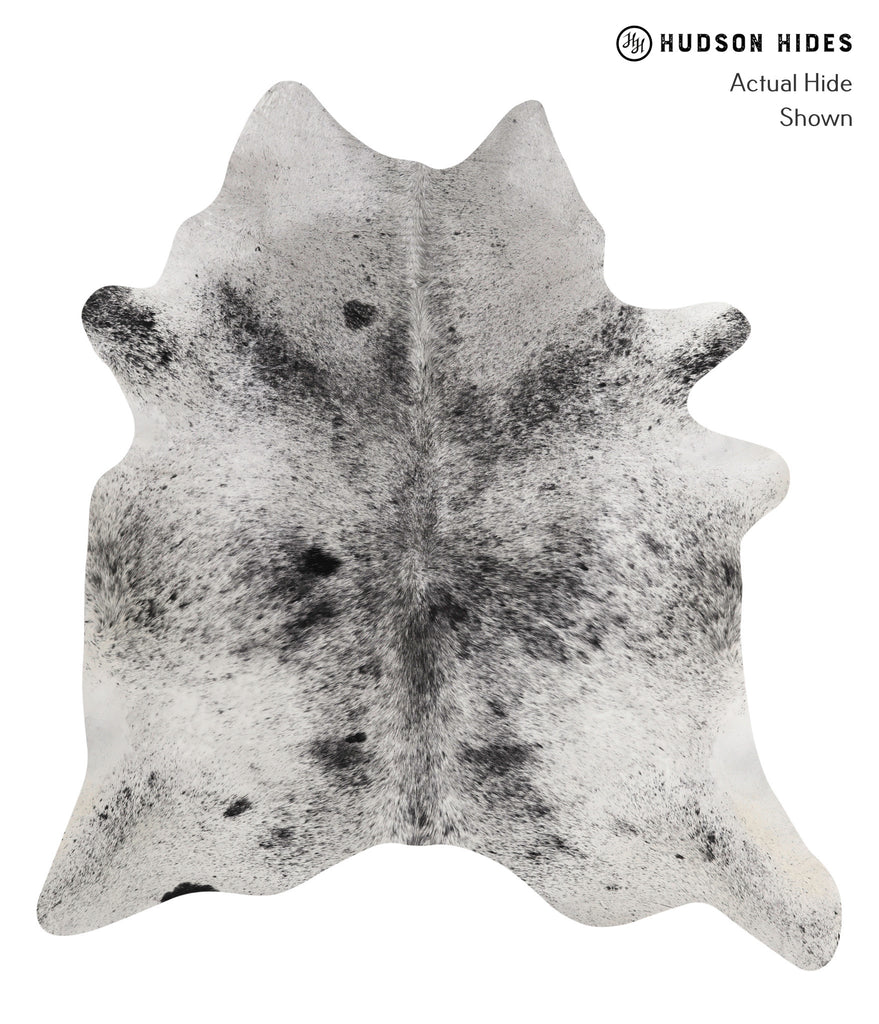 Salt and Pepper Black X-Large Brazilian Cowhide Rug 7'0"H x 6'5"W #81583 by Hudson Hides