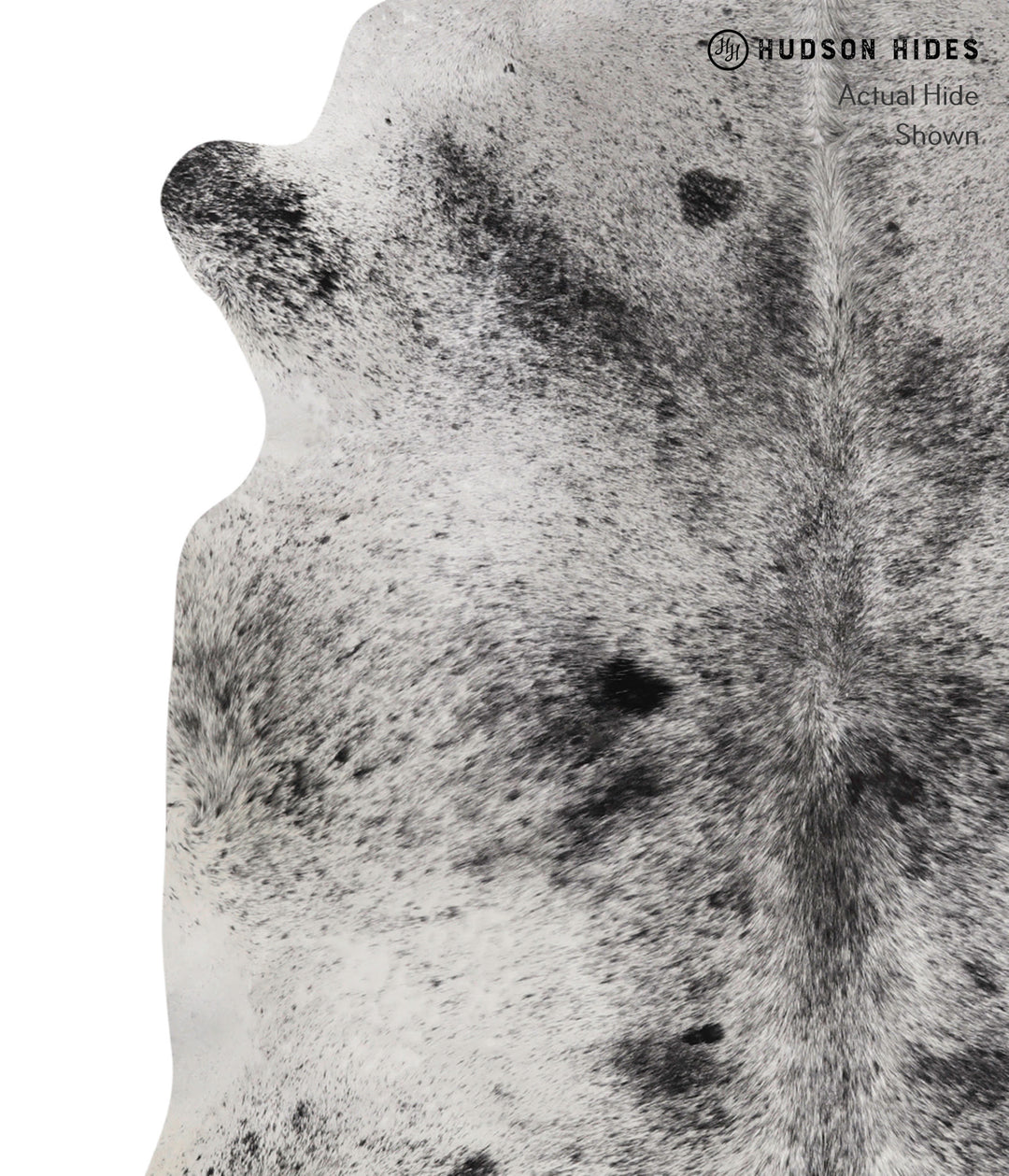 Salt and Pepper Black X-Large Brazilian Cowhide Rug 7'0"H x 6'5"W #815