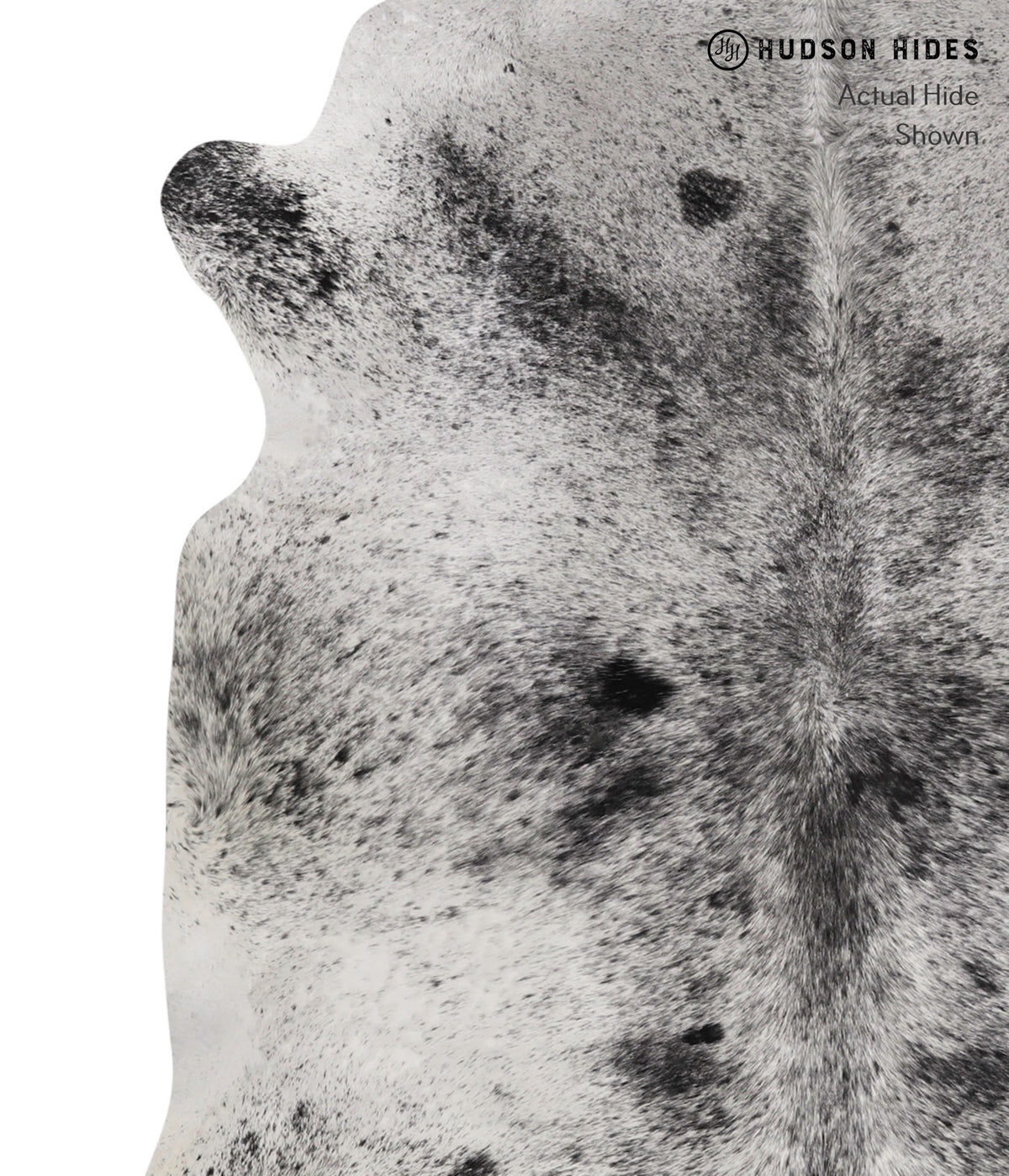 Salt and Pepper Black X-Large Brazilian Cowhide Rug 7'0"H x 6'5"W #81583 by Hudson Hides