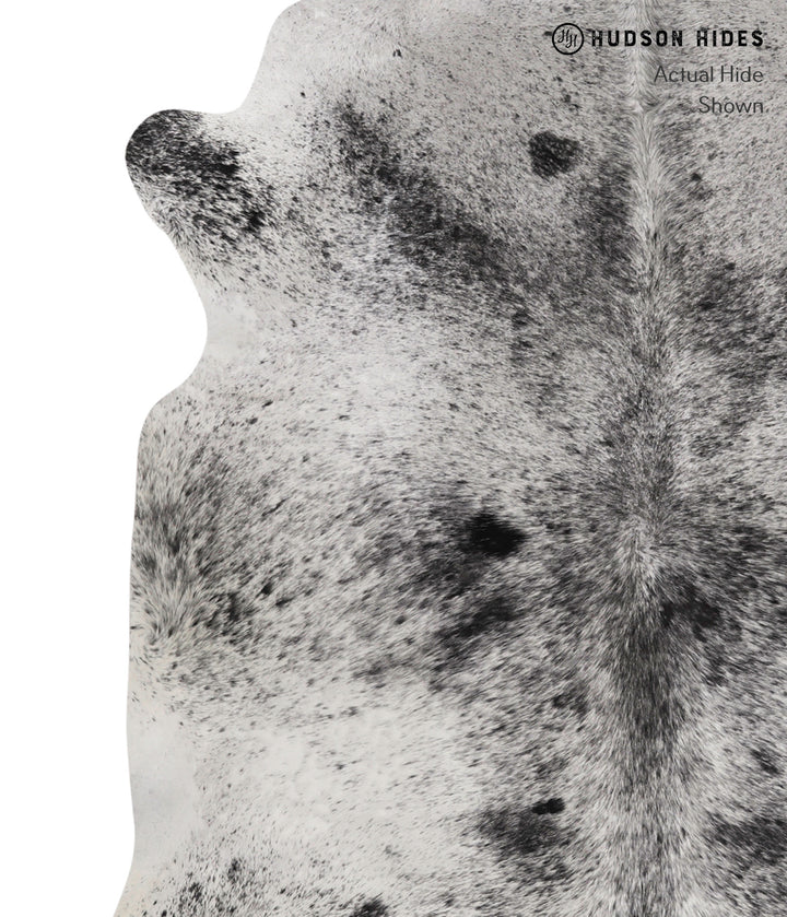 Salt and Pepper Black X-Large Brazilian Cowhide Rug 7'0"H x 6'5"W #81583 by Hudson Hides