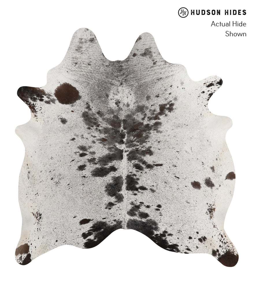 Salt and Pepper Black X-Large Brazilian Cowhide Rug 7'1"H x 6'7"W #81592 by Hudson Hides